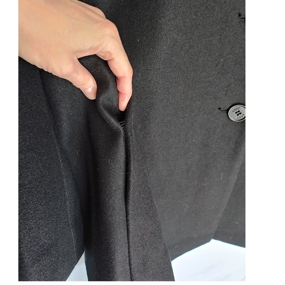 DKNY Wool Blend Over Coat XXL Black Longline Button Front Stand Collar Jacket - Picture 7 of 13